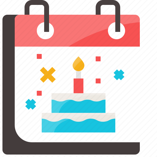 Birthday, cake, calendar, candle, happy, party icon - Download on Iconfinder