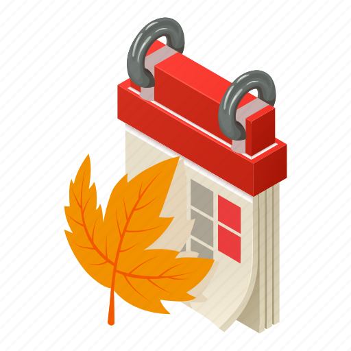 Agenda, autumn, calendar, isometric, logo, object, year icon - Download on Iconfinder