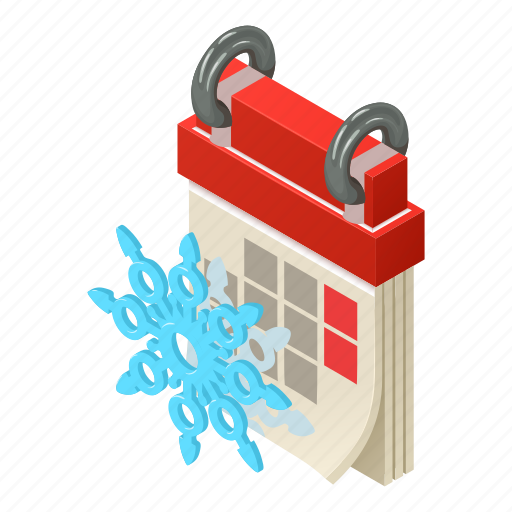 Agenda, calendar, isometric, logo, object, winter, year icon - Download on Iconfinder