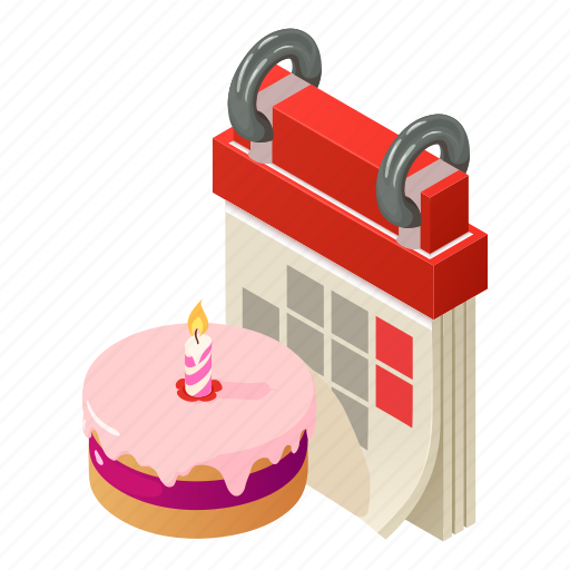 Agenda, birthday, calendar, isometric, logo, month, object icon - Download on Iconfinder