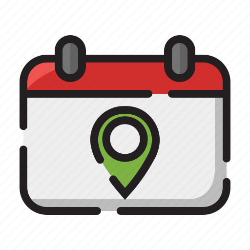 Calendar, outlinecolor, map, pin icon - Download on Iconfinder