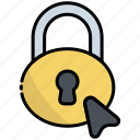 lock, button, click, ui, cursor, padlock, secure