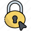 lock, button, click, ui, cursor, padlock, secure 