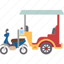 tuktuk, motorbike, wheels, vehicle, transportation