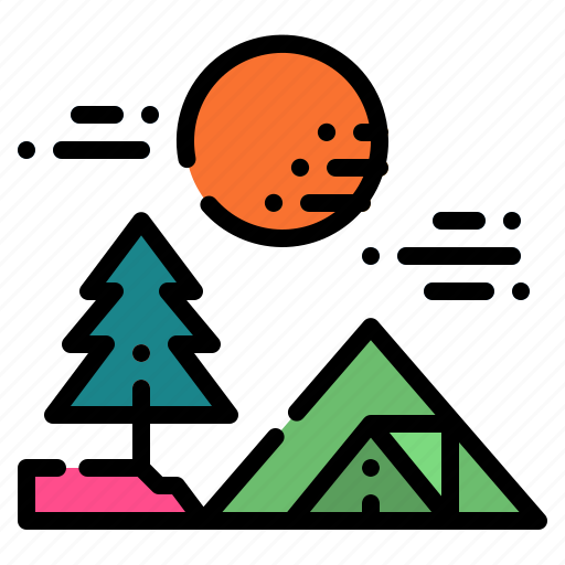 Camping, forest, hobby, tent, woods icon - Download on Iconfinder