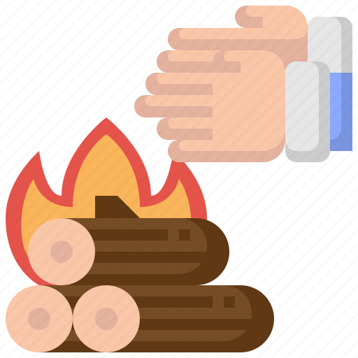 Camping, warming, hands, bonfire, fire, campfire icon - Download on Iconfinder