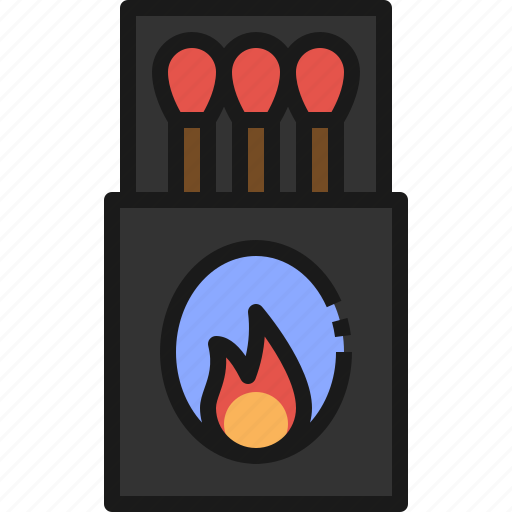 Camping, match, bonfire, fire, campfire, matchstick icon - Download on Iconfinder