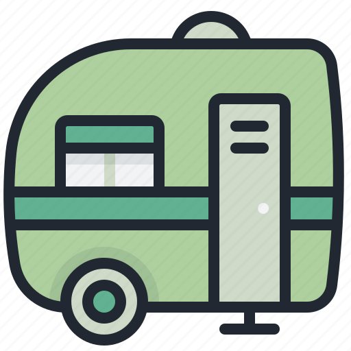 Caravan, van, trailer, camping, transport, travel icon - Download on Iconfinder