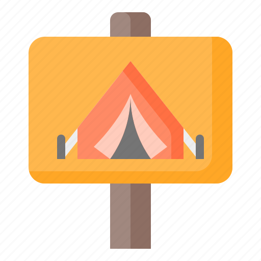 Camping, camp, campsite, tent, zone, area, signpost icon - Download on Iconfinder