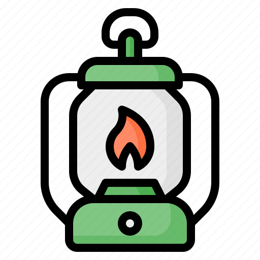 Lantern, fire lamp, oil lamp, lamp, illumination, flame, camping icon - Download on Iconfinder