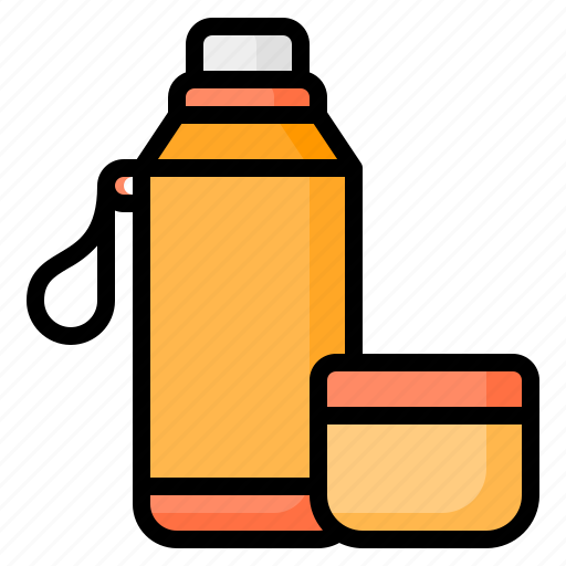 Thermos, thermo, water flask, bottle, hot drink, hot water, cup icon - Download on Iconfinder