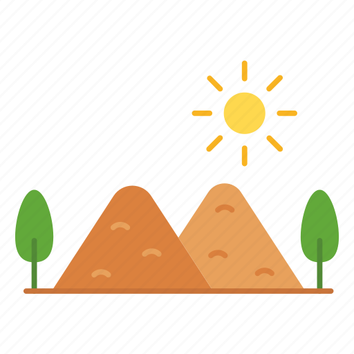 Sun, mountain, tree, nature, hill icon - Download on Iconfinder