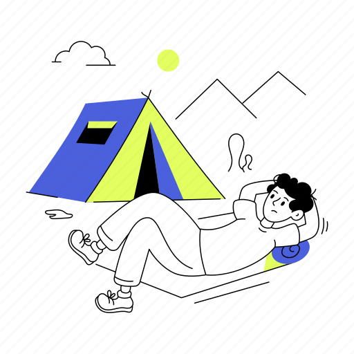 .svg, camping site, camping area, boy camping, man camping, camping illustration - Download on Iconfinder