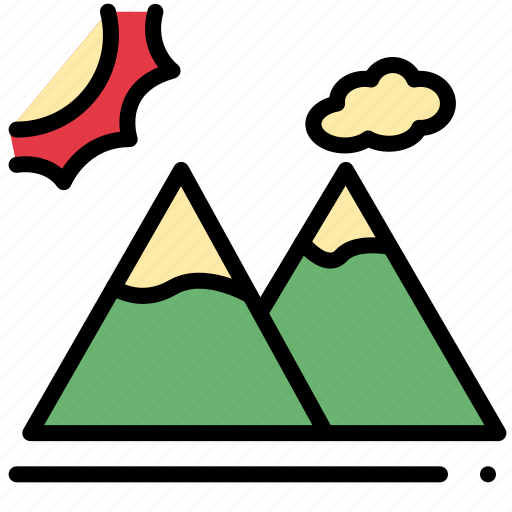 Trip, nature, adventure, mountain, sun, cloud, landscape icon - Download on Iconfinder