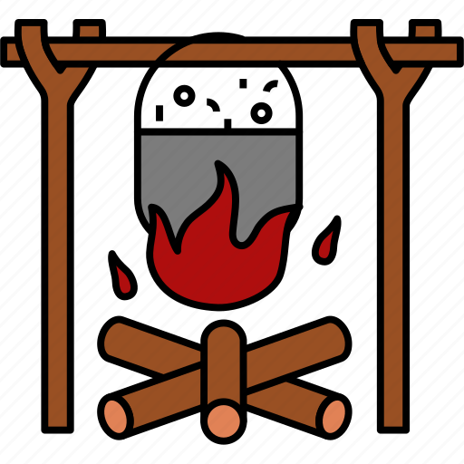 Cooking, food, meal, camping, cook, boil, bonfire icon - Download on Iconfinder