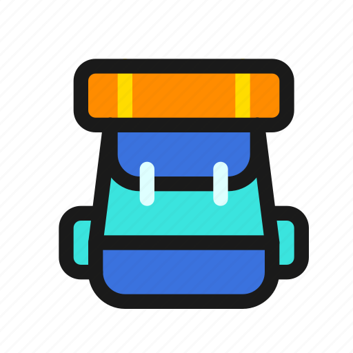 Backpack, bag, school, backpacking, camping, rucksack, luggage icon - Download on Iconfinder