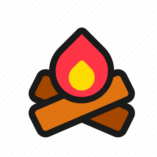 Bonfire, campfire, camping, fire, flame, log, wood icon - Download on Iconfinder