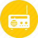 appliance, communication, device, entertainment, listen, radio, signal