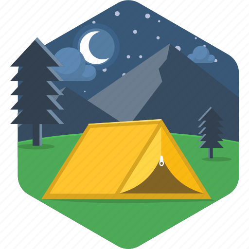Camp, camping, night, night camp, outdoor, tent icon - Download on Iconfinder