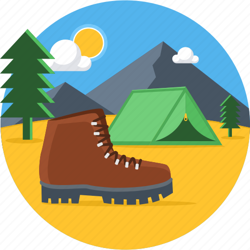 Camp, camping, picnic, shoe, outdoors, tent, travel icon - Download on Iconfinder