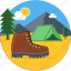 camp, camping, picnic, shoe, outdoors, tent, travel 