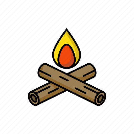 Bonfire, camping, fire, forest, hot, red, wood icon - Download on Iconfinder