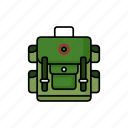 backpack, bag, camping, green, rucksack, tourist, travel