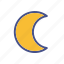 crescent, moon, moonlight, night 