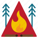 camping, campfire, campground, fire, flame, travel