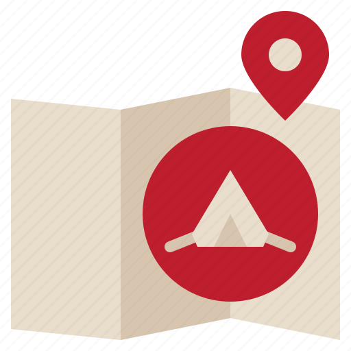 Map, gps, location, tent, camping, campground icon - Download on Iconfinder