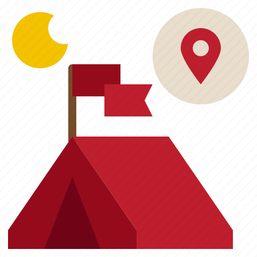 Tent, camping, campground, location, pin, map icon - Download on Iconfinder