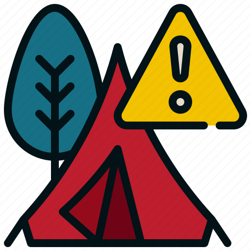 Beware, warning, campground, tent, camping icon - Download on Iconfinder