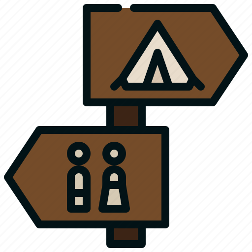 Label, tent, campground, toilet, camping icon - Download on Iconfinder