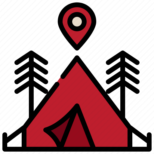 Pin, gps, location, camping, campground, tent icon - Download on Iconfinder