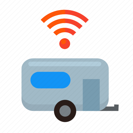 Camper, camping, equipped, signal, spot, trailer, wifi icon - Download on Iconfinder