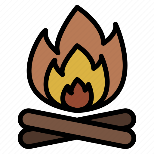 Camping, campfire, burning, camp, fire, hot, log icon - Download on Iconfinder