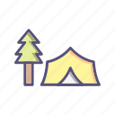 forest, tent, outdoor