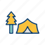 forest, tent, camping 