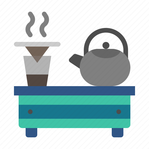 Camping, coffee, maker, pot, kettle, table icon - Download on Iconfinder