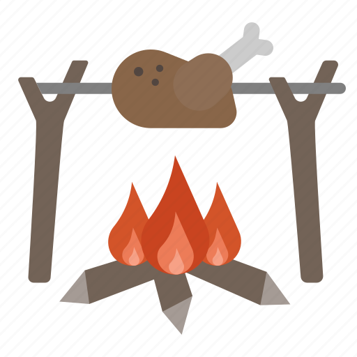 Chicken, grilled, grill, firewood, fire, camping icon - Download on Iconfinder