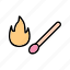 fire, flame, match stick 