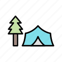 forest, tent, nature