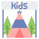 kids, camp, tent