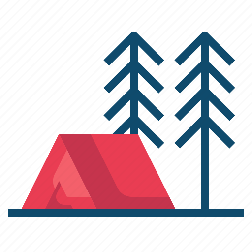 Campground, tree, tent, nature, plant icon - Download on Iconfinder