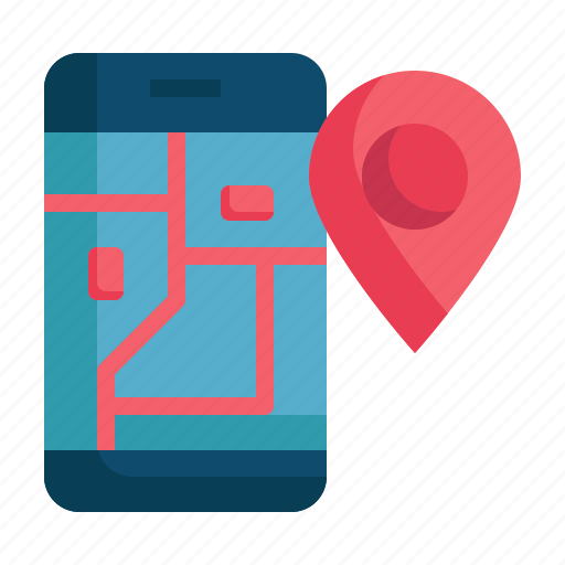 Gps, location, mobile, phone, map, pin icon - Download on Iconfinder