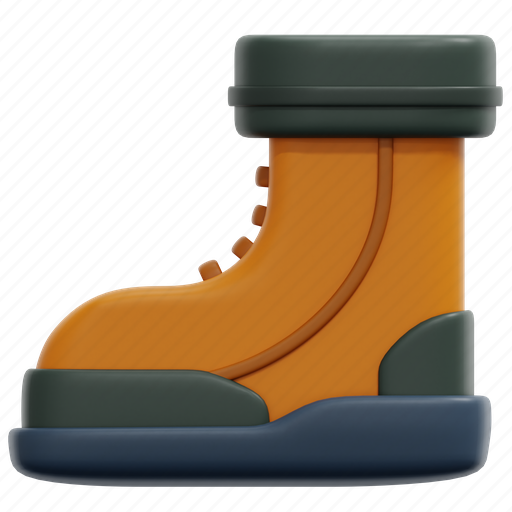 Boots, camping, shoes, hobbies, outdoor, footwear, hiking 3D illustration - Download on Iconfinder