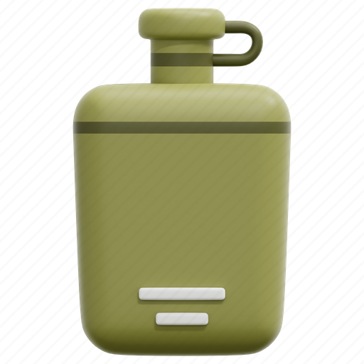 Canteen, camping, beverage, water, travel, drink, bottle 3D illustration - Download on Iconfinder