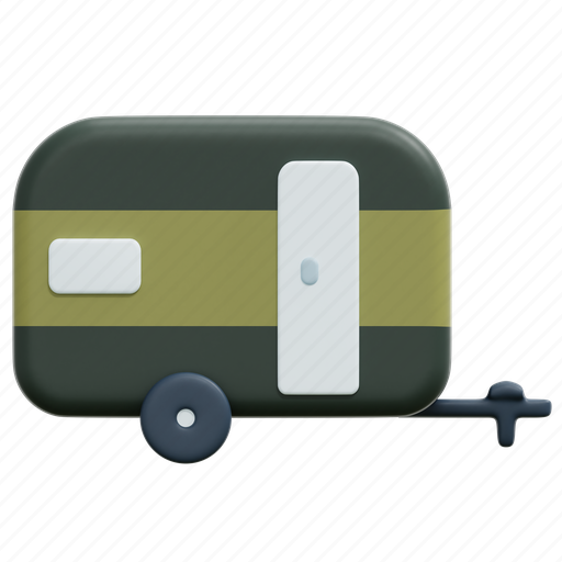 Caravan, camping, travel, transportation, trailer, van, vehicle 3D illustration - Download on Iconfinder