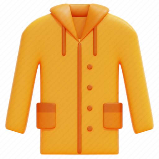 Raincoat, garment, outdoor, clothing, overcoat, jacket, clothes 3D illustration - Download on Iconfinder