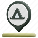 location, placeholder, pin, camping, home, tent, resort, 3d 
